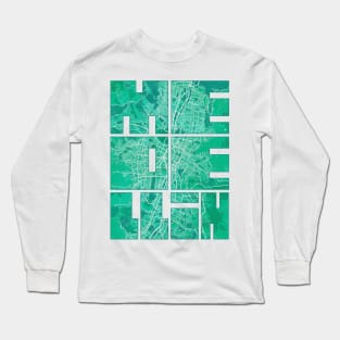 Medellin, Colombia City Map Typography - Watercolor Long Sleeve T-Shirt